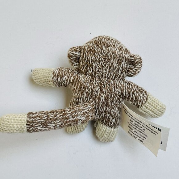 Mini Monkey Plush Brown Knit Stuffed Animal Toy - Picture 2 of 5